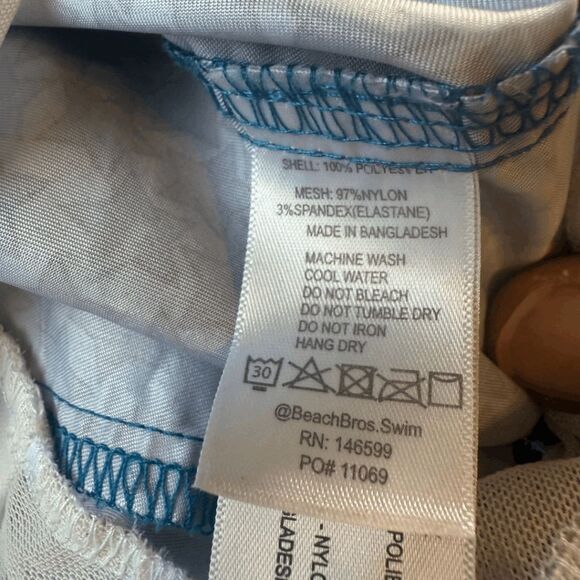 Beach Bros. Men's Star Print Elastic Waist Lined Swim Trunks‎ Blue Purple Medium - Picture 5 of 10